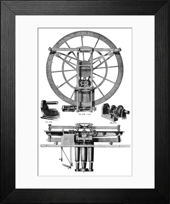 Framed Print : Elevation of Troughtons dividing engine, 18th century, (1886) Framed Print : Elevation of Troughtons dividing engine, 18th century, (1886)