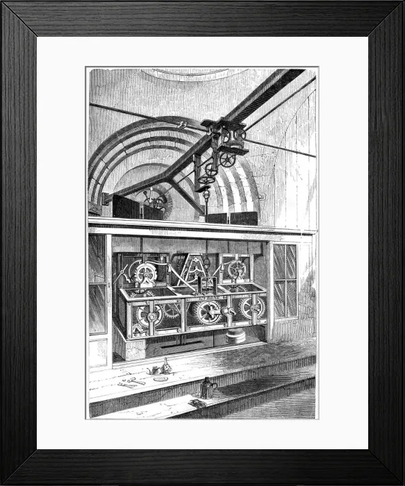 Framed Print : Working parts of the clock at the Royal Exchange, London, 1866 Framed Print : Working parts of the clock at the Royal Exchange, London, 1866