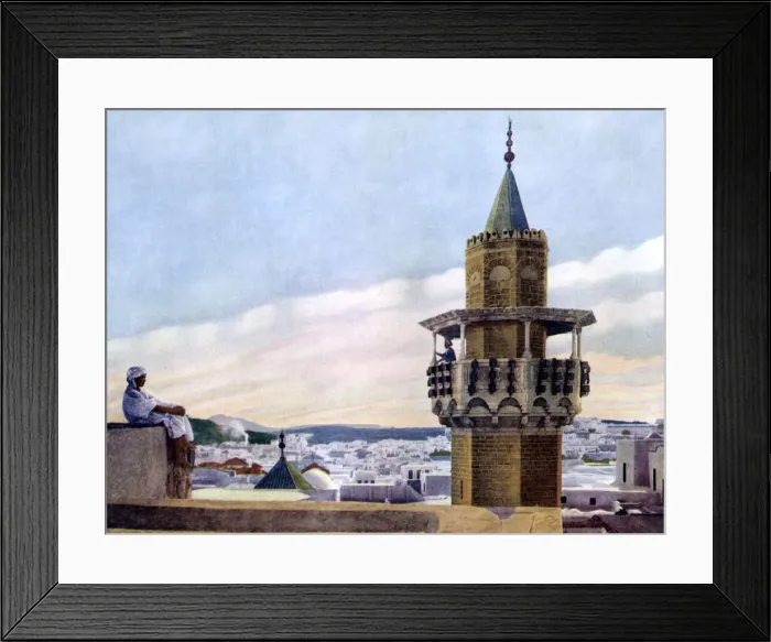 Framed Print : The Muezzin in his Minaret calling the Faithful to Prayer, 1926 Framed Print : The Muezzin in his Minaret calling the Faithful to Prayer, 1926