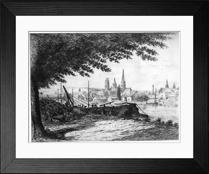 Framed Print : Rouen Prise du Cours-la-Reine, c1865-1905 (1924) Framed Print : Rouen Prise du Cours-la-Reine, c1865-1905 (1924)