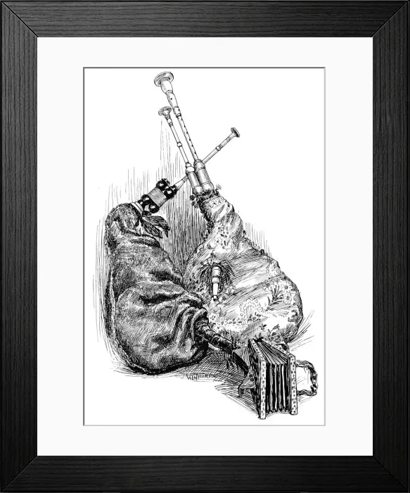 Framed Print : A musette and a cornemuse, 1901 Framed Print : A musette and a cornemuse, 1901