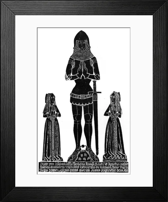 Framed Print : Rubbing of a medieval engraved brass, c1490 (1901) Framed Print : Rubbing of a medieval engraved brass, c1490 (1901)