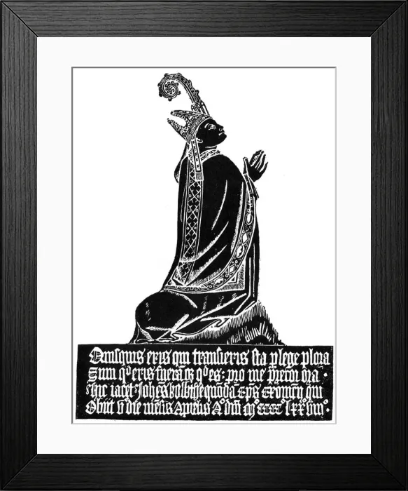 Framed Print : Rubbing of a medieval engraved brass, c1478 (1901) Framed Print : Rubbing of a medieval engraved brass, c1478 (1901)