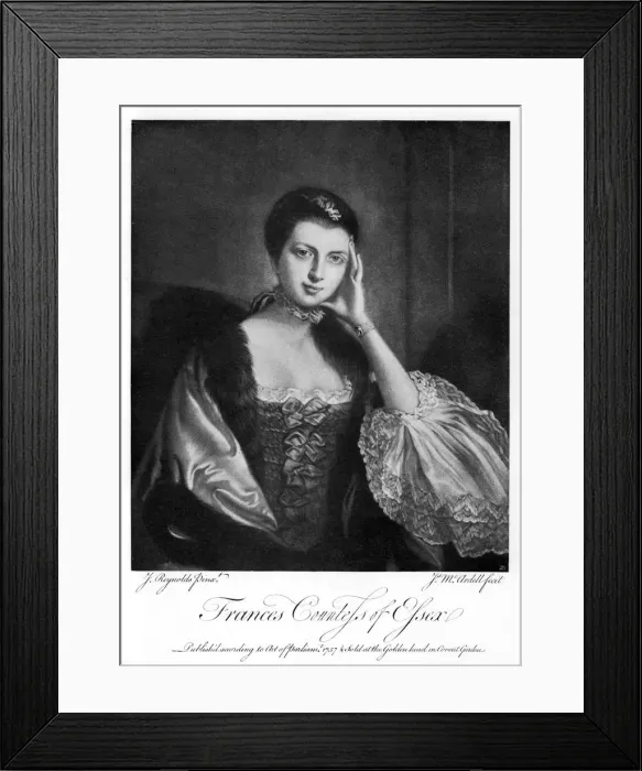 Framed Print : Frances, Countess of Essex, 1757, (1905). Artist: James McArdell Framed Print : Frances, Countess of Essex, 1757, (1905). Artist: James McArdell