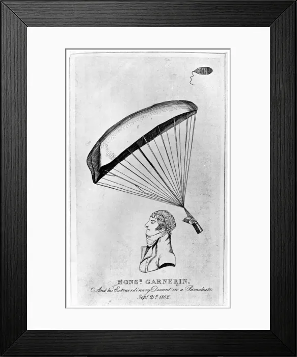 Framed Print : Andre Jacques Garnerin, French aeronaut and the first parachutist, c1802 (1910) Framed Print : Andre Jacques Garnerin, French aeronaut and the first parachutist, c1802 (1910)