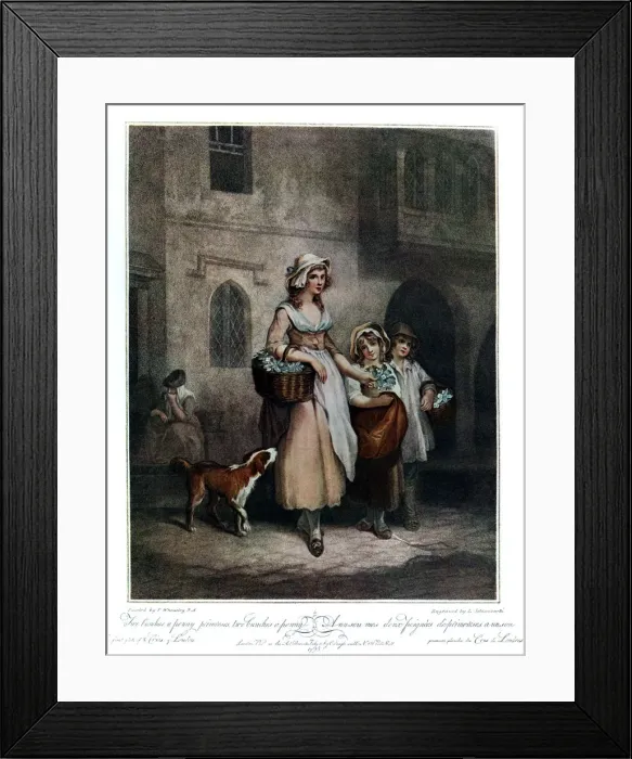 Framed Print : Two Bunches a Penny Primroses, Two Bunches a Penny, 1793, (1910). Artist: Luigi Schiavonetti Framed Print : Two Bunches a Penny Primroses, Two Bunches a Penny, 1793, (1910). Artist: Luigi Schiavonetti