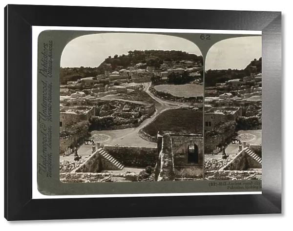 Ancient royal city of Samaria, where Philip preached Christ, looking west, Palestine, 1900. Artist: Underwood & Underwood