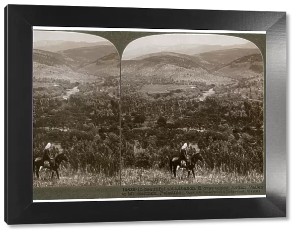 Lebanon, looking east over the upper Jordan Valley to Mount Hermon, 1900s. Artist: Underwood & Underwood