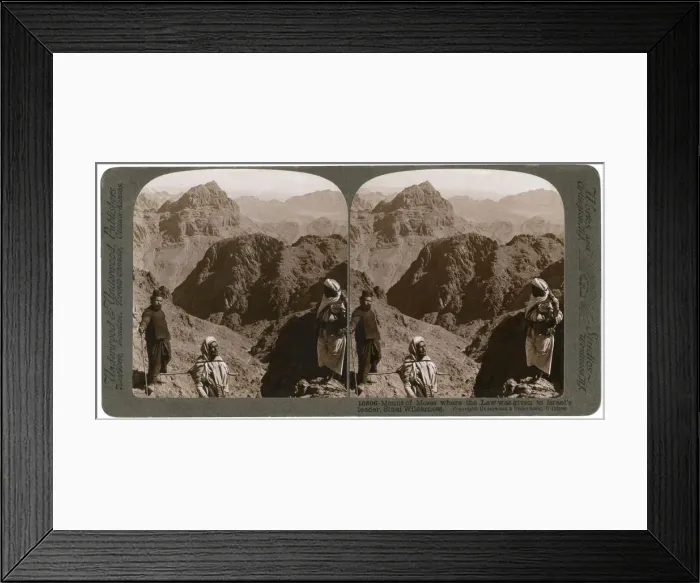 Framed Print : Mount of Moses, where the law was given to Israels leader, the Sinai wilderness, 1900s. Artist: Underwood & Underwood Framed Print : Mount of Moses, where the law was given to Israels leader, the Sinai wilderness, 1900s. Artist: Underwood & Underwood