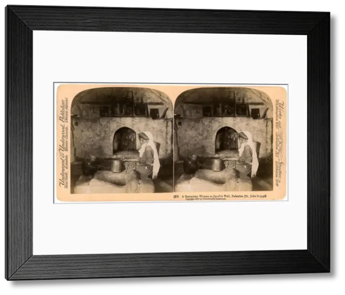 Framed Print : A Samaritan woman at Jacobs Well, Palestine, 1900. Artist: Underwood & Underwood Framed Print : A Samaritan woman at Jacobs Well, Palestine, 1900. Artist: Underwood & Underwood