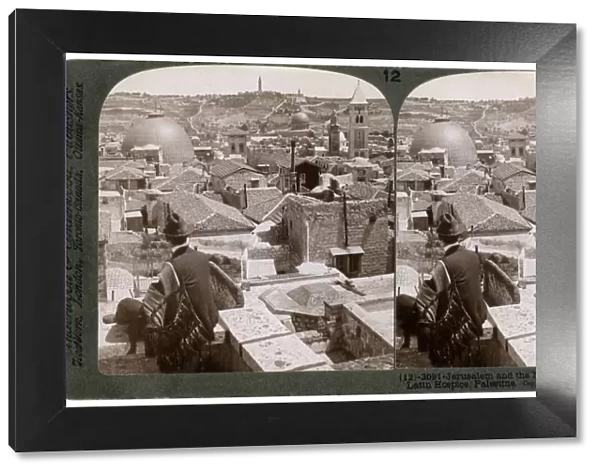 Jerusalem and the Mount of Olives, looking east from the Latin Hospice, Palestine, 1900s. Artist: Underwood & Underwood