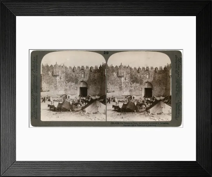 Framed Print : The Damascus gate, the nothern entrance to Jerusalem, Palestine, 1896. Artist: Underwood & Underwood Framed Print : The Damascus gate, the nothern entrance to Jerusalem, Palestine, 1896. Artist: Underwood & Underwood