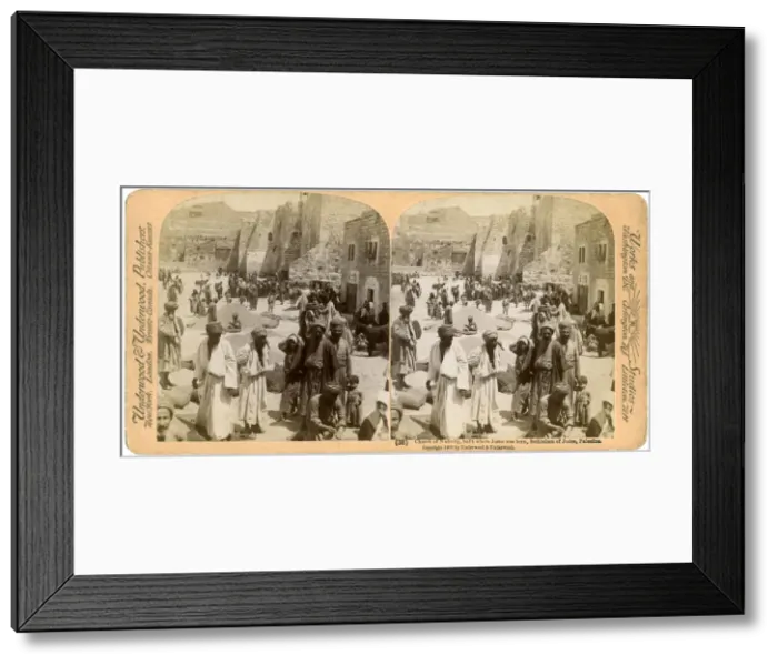 Framed Print : Church of the Nativity, built where Jesus was born, Bethlehem, Palestine, 1900. Artist: Underwood & Underwood Framed Print : Church of the Nativity, built where Jesus was born, Bethlehem, Palestine, 1900. Artist: Underwood & Underwood