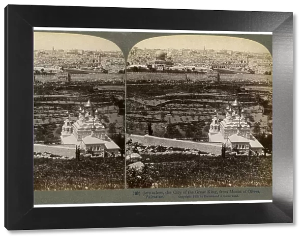 Jerusalem, as seen from the Mount of Olives, Palestine, 1901. Artist: Underwood & Underwood