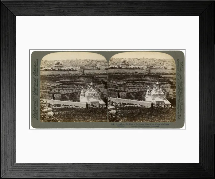Framed Print : Jerusalem, as seen from the Mount of Olives, Palestine, 1901. Artist: Underwood & Underwood Framed Print : Jerusalem, as seen from the Mount of Olives, Palestine, 1901. Artist: Underwood & Underwood