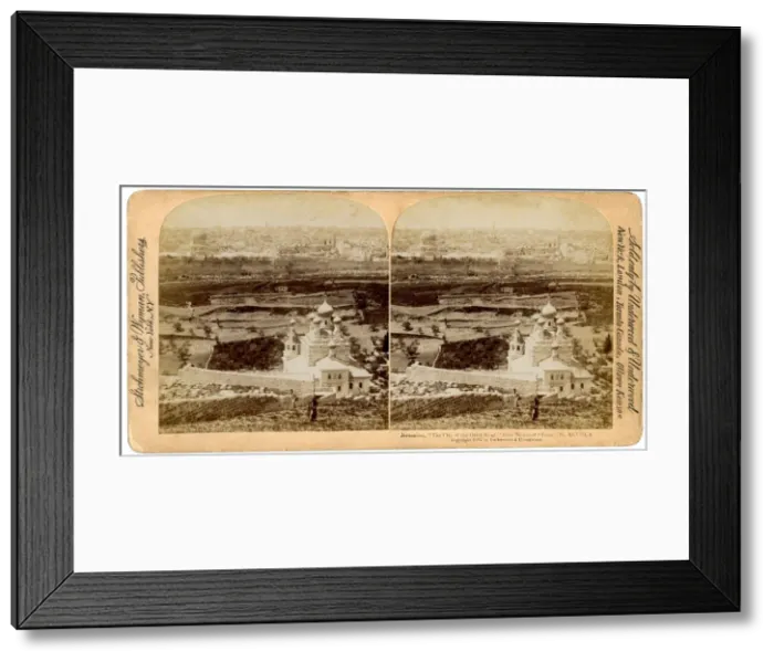 Framed Print : Jerusalem, as seen from the Mount of Olives, Palestine, 1897. Artist: Underwood & Underwood Framed Print : Jerusalem, as seen from the Mount of Olives, Palestine, 1897. Artist: Underwood & Underwood