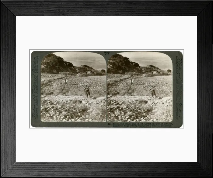 Framed Print : The rock of Elijahs Altar on Mount Carmel, and the Plain of Esdraelon, Palestine, 1900. Artist: Underwood & Underwood