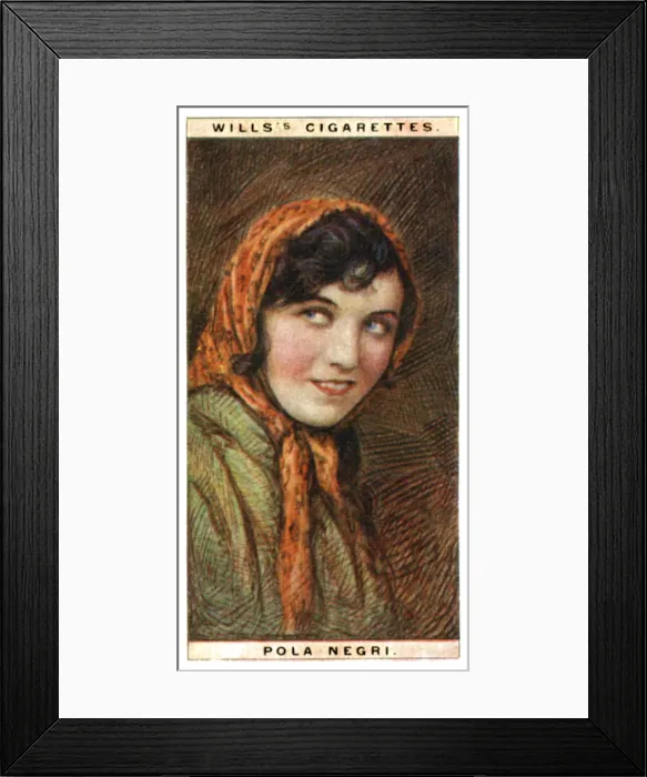Framed Print : Pola Negri (1894-1987), Polish actress, 1928. Artist: WD & HO Wills Framed Print : Pola Negri (1894-1987), Polish actress, 1928. Artist: WD & HO Wills