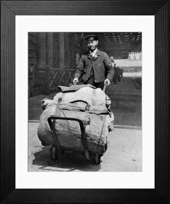 Framed Print : A train porter, London, 1926-1927 Framed Print : A train porter, London, 1926-1927