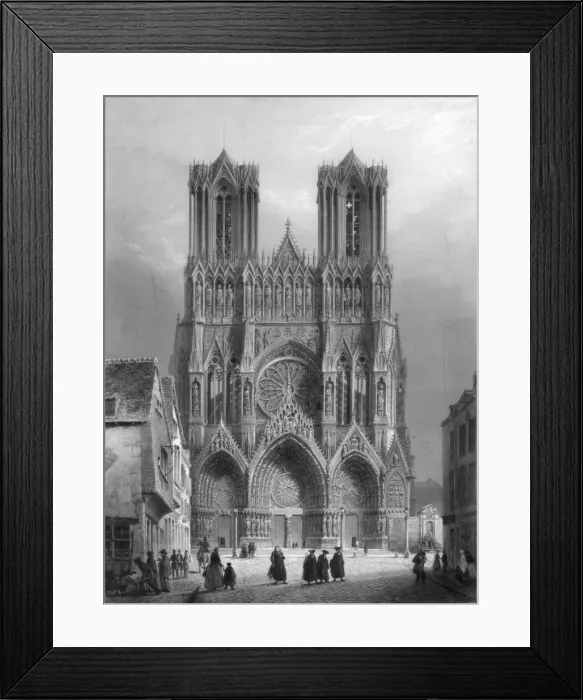 Framed Print : Notre Dame Cathedral, Rheims, France, 1847. Artist: A Varin Framed Print : Notre Dame Cathedral, Rheims, France, 1847. Artist: A Varin