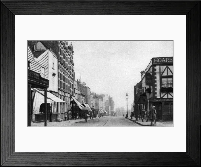 Framed Print : The High Street, Highgate Village, London, 1926-1927. Artist: McLeish Framed Print : The High Street, Highgate Village, London, 1926-1927. Artist: McLeish