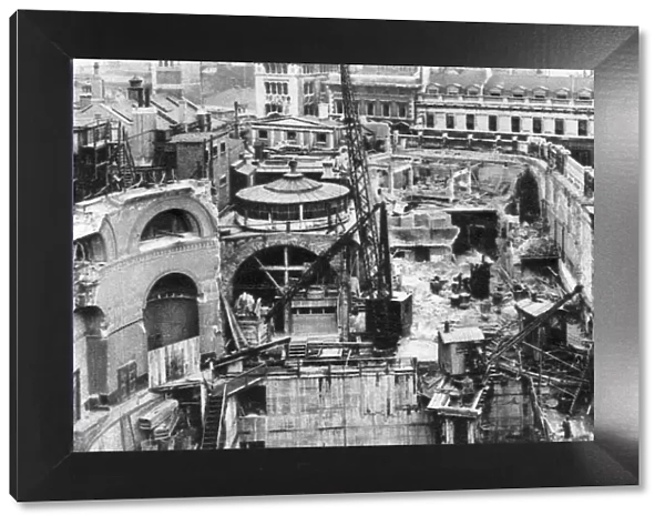 Bank, as seen from the roof of the Royal Exchange, London, 1926-1927. Artist: Joel