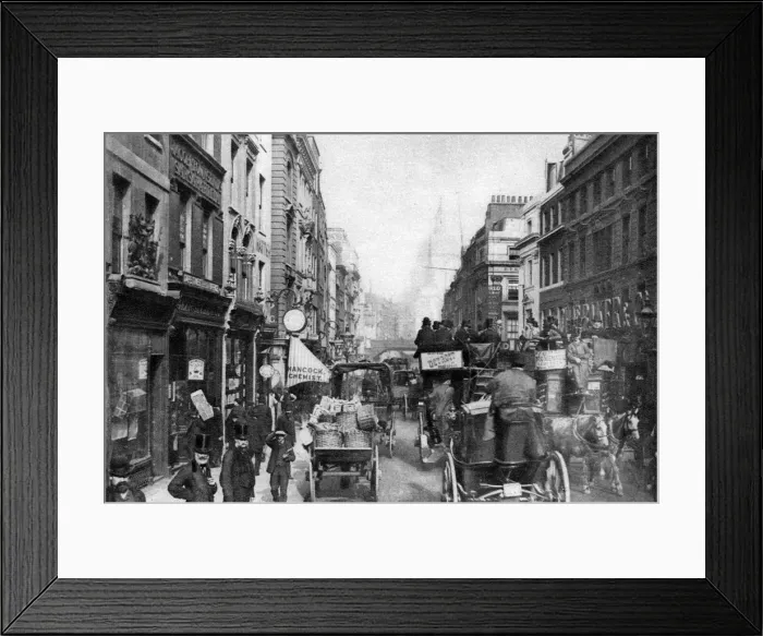 Framed Print : Fleet Street as seen from opposite Salisbury Court, London, 1880 (1926-1927) Framed Print : Fleet Street as seen from opposite Salisbury Court, London, 1880 (1926-1927)