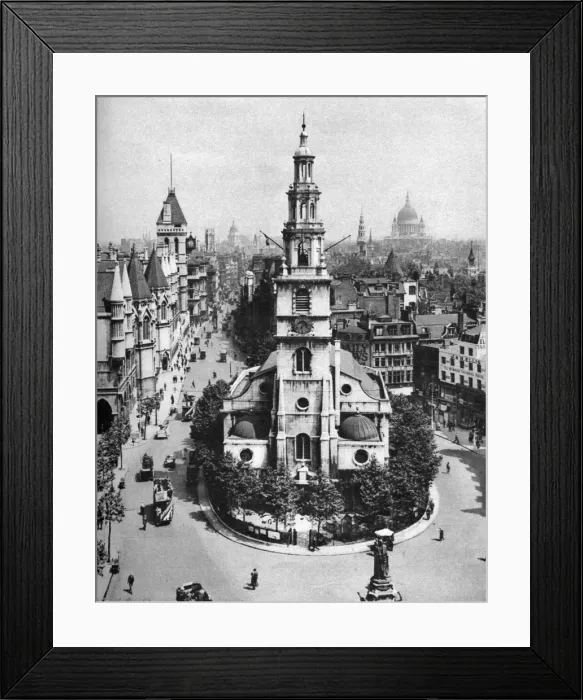 Framed Print : Church of St Clement Danes, the Strand and Fleet Street from Australia House, London, 1926-1927. Artist: McLeish Framed Print : Church of St Clement Danes, the Strand and Fleet Street from Australia House, London, 1926-1927. Artist: McLeish
