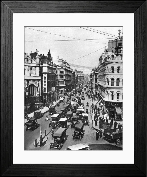 Framed Print : Queen Victoria Street at its intersection with Cannon Street, London, 1926-1927. Artist: Frith Framed Print : Queen Victoria Street at its intersection with Cannon Street, London, 1926-1927. Artist: Frith