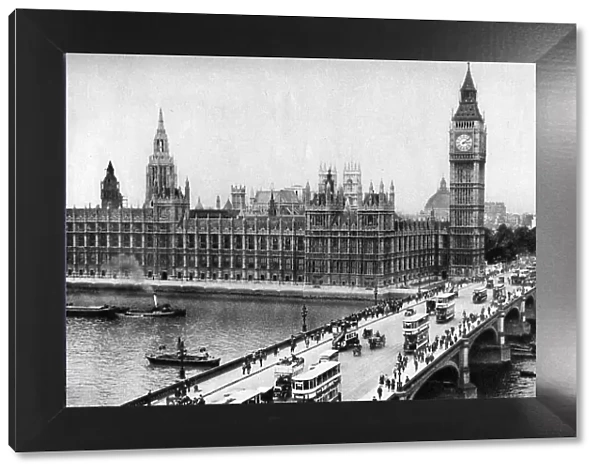 The Houses of Parliament and Westminster Bridge, London, 1926-1927