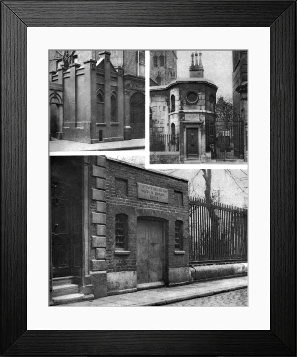 Framed Print : Three graveyard watch houses, London, 1926-1927. Artist: Whiffin Framed Print : Three graveyard watch houses, London, 1926-1927. Artist: Whiffin