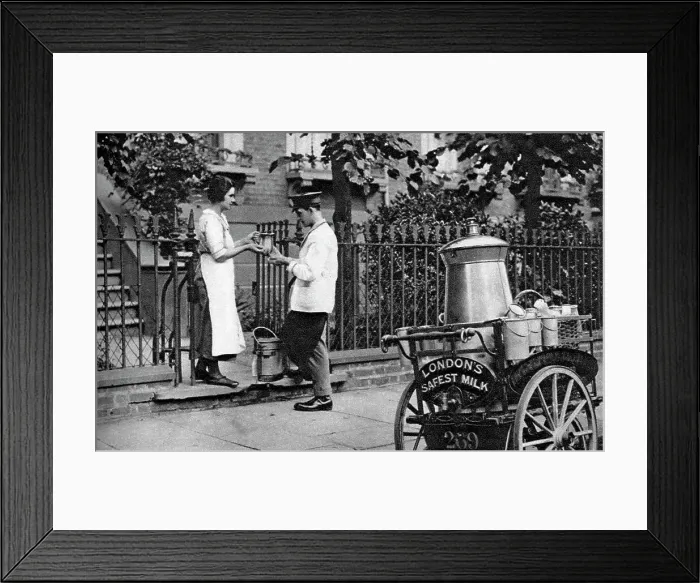 Framed Print : Milkman, North London, 1926-1927. Artist: McLeish Framed Print : Milkman, North London, 1926-1927. Artist: McLeish