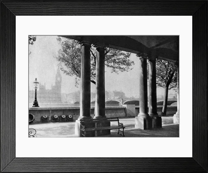 Framed Print : Westminster Bridge and Big Ben from the terrace of St Thomass Hospital, 1926-1927 Framed Print : Westminster Bridge and Big Ben from the terrace of St Thomass Hospital, 1926-1927