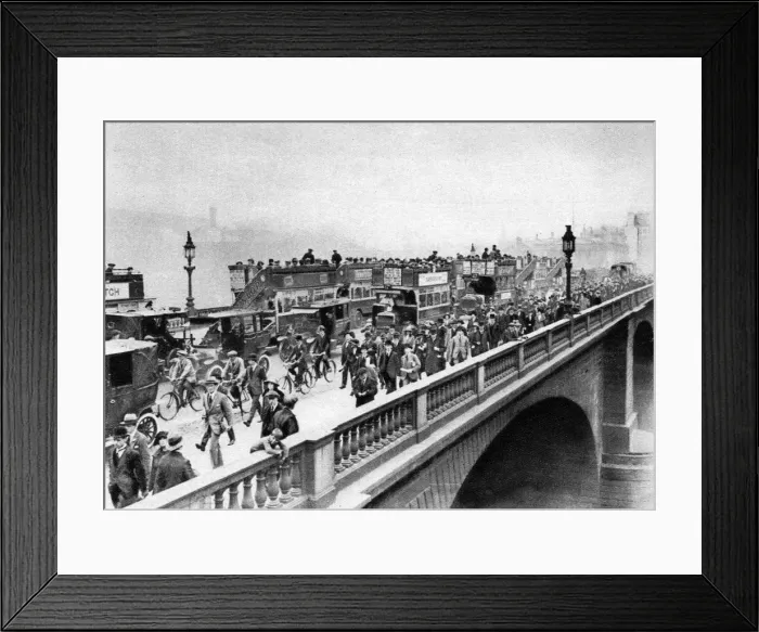 Framed Print : Morning rush hour, London Bridge, London, 1926-1927. Artist: McLeish and Paterson Framed Print : Morning rush hour, London Bridge, London, 1926-1927. Artist: McLeish and Paterson