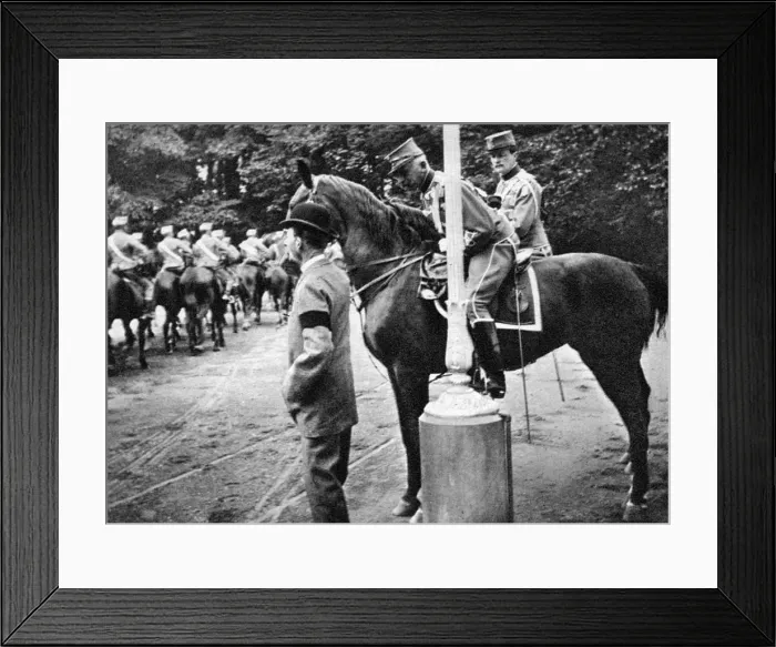 Framed Print : King Christian IX (1818-1906) with Colonel Kjor of the Danish Hussars, 1908. Artist: Queen Alexandra Framed Print : King Christian IX (1818-1906) with Colonel Kjor of the Danish Hussars, 1908. Artist: Queen Alexandra