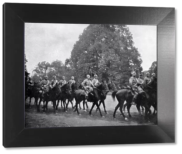 Danish Hussars at Bernsdorff, 1908. Artist: Queen Alexandra