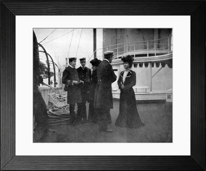 Framed Print : A group on the royal yacht Victoria and Albert III at Copenhagen, Sweden, 1908. Artist: Queen Alexandra Framed Print : A group on the royal yacht Victoria and Albert III at Copenhagen, Sweden, 1908. Artist: Queen Alexandra