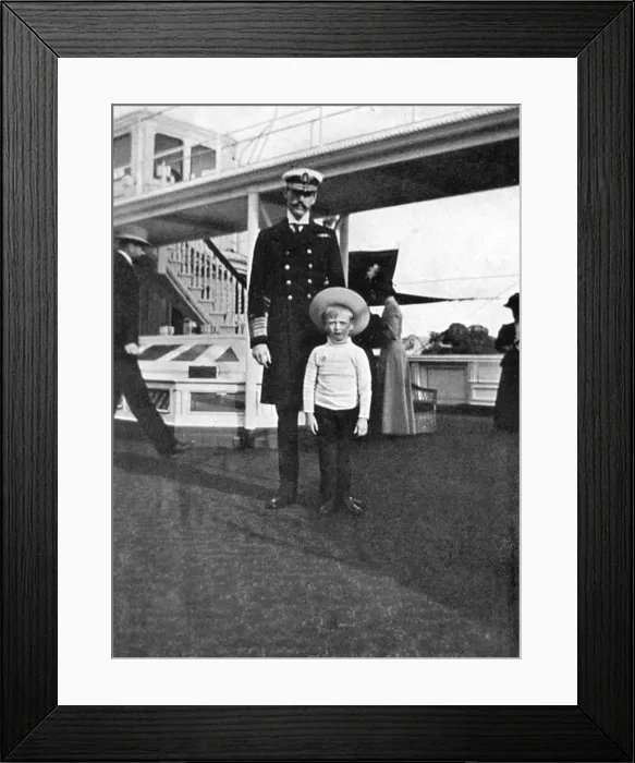 Framed Print : King Haakon VII of Norway (1872-1957) with his son Olav (1903-1991), 1908. Artist: Queen Alexandra Framed Print : King Haakon VII of Norway (1872-1957) with his son Olav (1903-1991), 1908. Artist: Queen Alexandra