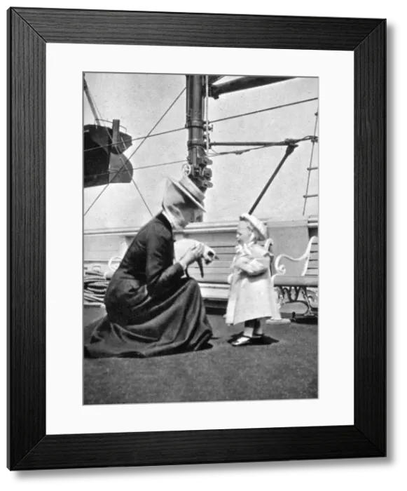 Framed Print : Princess Victoria (1868-1935) with Prince Olav of Norway (1903-1991), 1908. Artist: Queen Alexandra Framed Print : Princess Victoria (1868-1935) with Prince Olav of Norway (1903-1991), 1908. Artist: Queen Alexandra