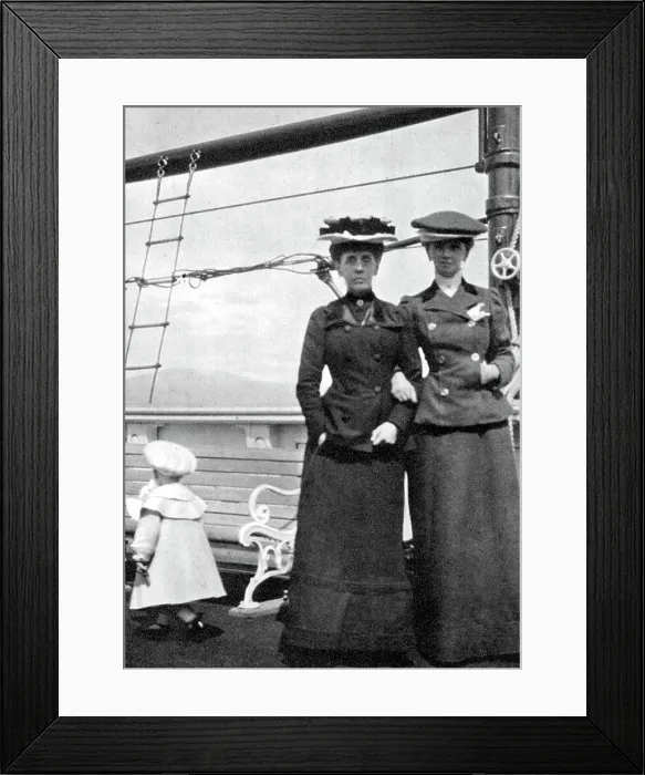 Framed Print : Prince Olav (1903-1991) with Lady Antrim and Miss Knollys, 1908. Artist: Queen Alexandra Framed Print : Prince Olav (1903-1991) with Lady Antrim and Miss Knollys, 1908. Artist: Queen Alexandra