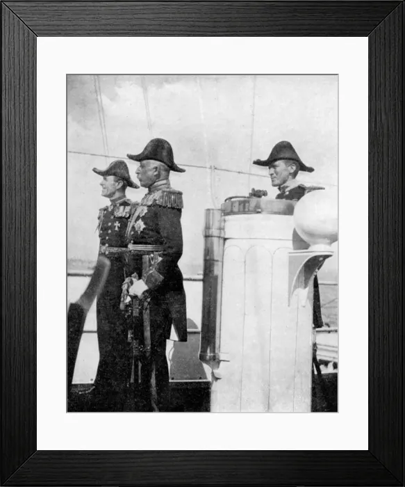 Framed Print : The Duke of Connaught with Commodores Keppel and Crampton, 1907 (1908). Artist: Queen Alexandra Framed Print : The Duke of Connaught with Commodores Keppel and Crampton, 1907 (1908). Artist: Queen Alexandra