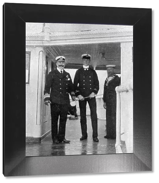 Commodore Sir Archibald Milne (1855-1938) and his sub-lieutenant, Pipon, 1908. Artist: Queen Alexandra