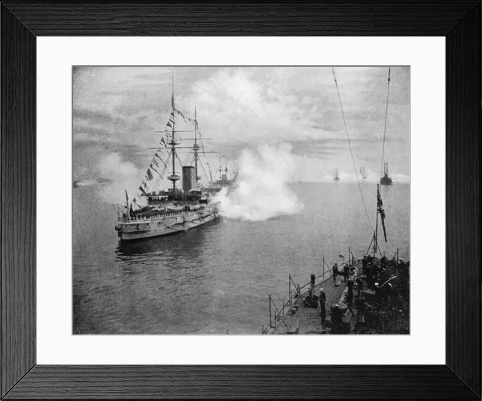 Framed Print : A salute by the Home Fleet, 1907 (1908). Artist: Queen Alexandra Framed Print : A salute by the Home Fleet, 1907 (1908). Artist: Queen Alexandra