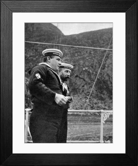 Framed Print : Two sailors on the royal yacht off the coast of Norway, 1904 (1908). Artist: Queen Alexandra