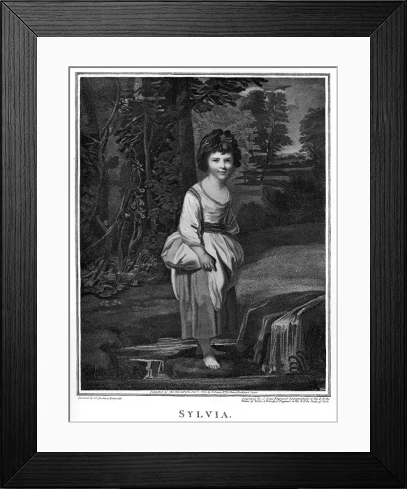 Framed Print : Sylvia, late 18th century (1905). Artist: J Jones Framed Print : Sylvia, late 18th century (1905). Artist: J Jones
