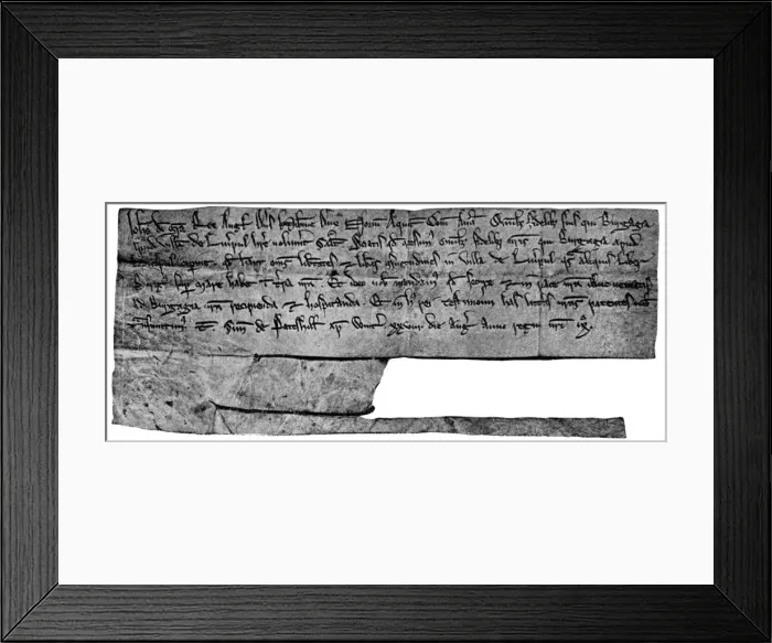 Framed Print : King Johns charter, 1207 (1910) Framed Print : King Johns charter, 1207 (1910)
