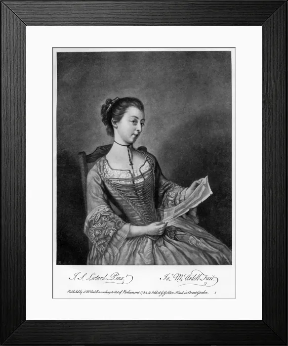 Framed Print : Miss Lewis, 1754 (1905). Artist: James McArdell Framed Print : Miss Lewis, 1754 (1905). Artist: James McArdell