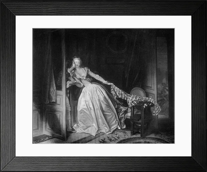 Framed Print : The Solen Kiss, late 18th century (1905). Artist: Jean-Honore Fragonard Framed Print : The Solen Kiss, late 18th century (1905). Artist: Jean-Honore Fragonard