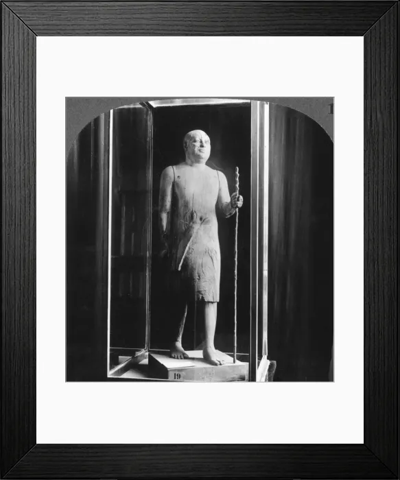 Framed Print : The famous wooden statue called the Shekh-el-Beled, Cairo, Egypt, 1905. Artist: Underwood & Underwood