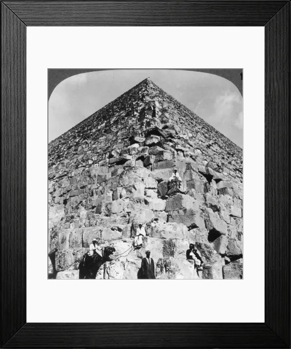 Framed Print : Looking up the northeast corner of the Great Pyramid, Egypt, 1905. Artist: Underwood & Underwood Framed Print : Looking up the northeast corner of the Great Pyramid, Egypt, 1905. Artist: Underwood & Underwood